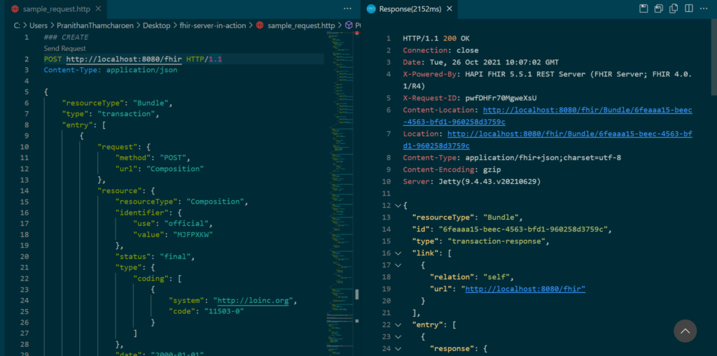 ผลลัพธ์การทำ HTTP Response