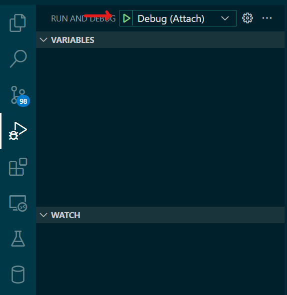 เมนู Debug and Run