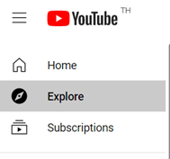 Youtube Explore tab