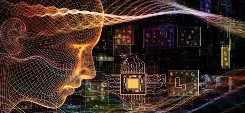 An artist illustration of how quantum AI relates to human brain