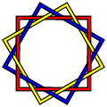 Brunnian link (three interlaced squares)