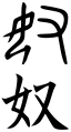 History of Chinese character U5974