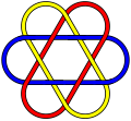 3-component Brunnian link (non-Borromean) (original PNG)