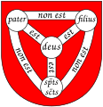 Medieval-style version of "Shield of Trinity" diagram as heraldic arms of God. (original PNG)